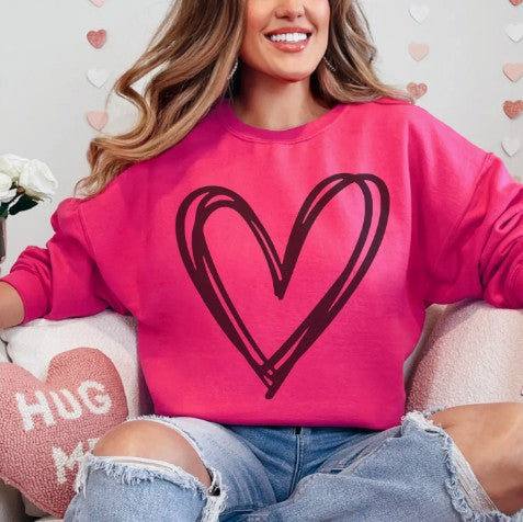 BIG HEART CREWNECK SWEATSHIRT