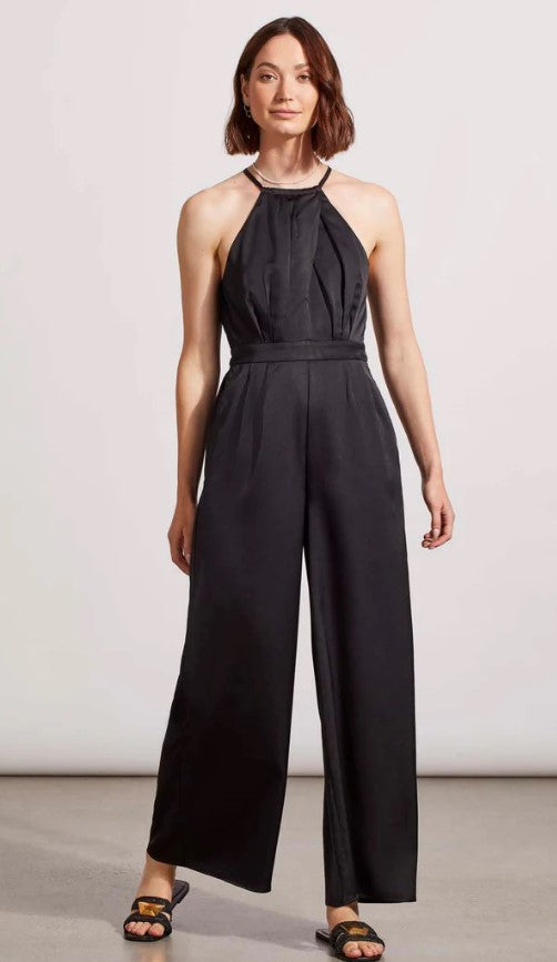 HALTERNECK JUMPSUIT WITH COLLAR ACCENTS