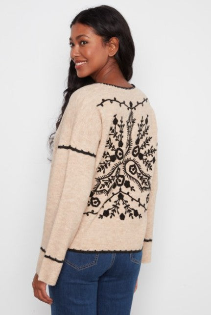 EMBROIDERED BACK SWEATER C2879