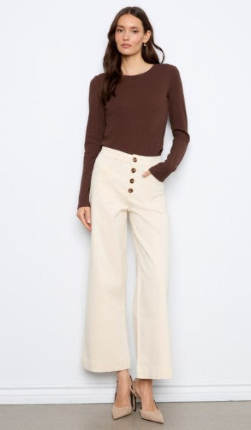 WIDE LEG PATCH POCKET PANT NAT