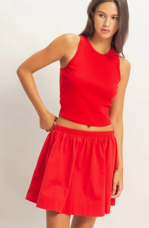 RIBBED TANK AND SKIRT SET