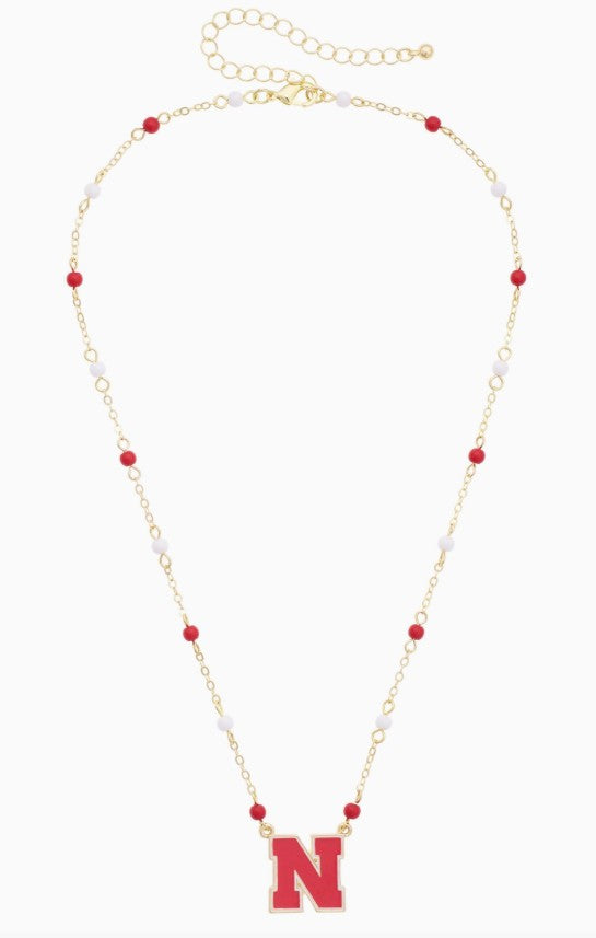 HUSKER LOGO LAYERING NECKLACE