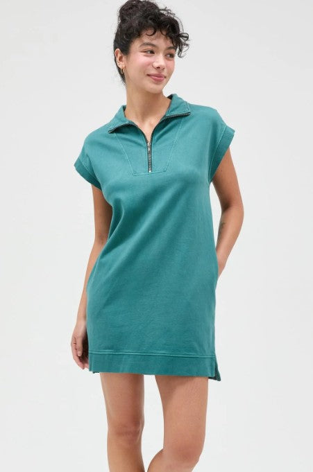 HALF ZIP MINI DRESS