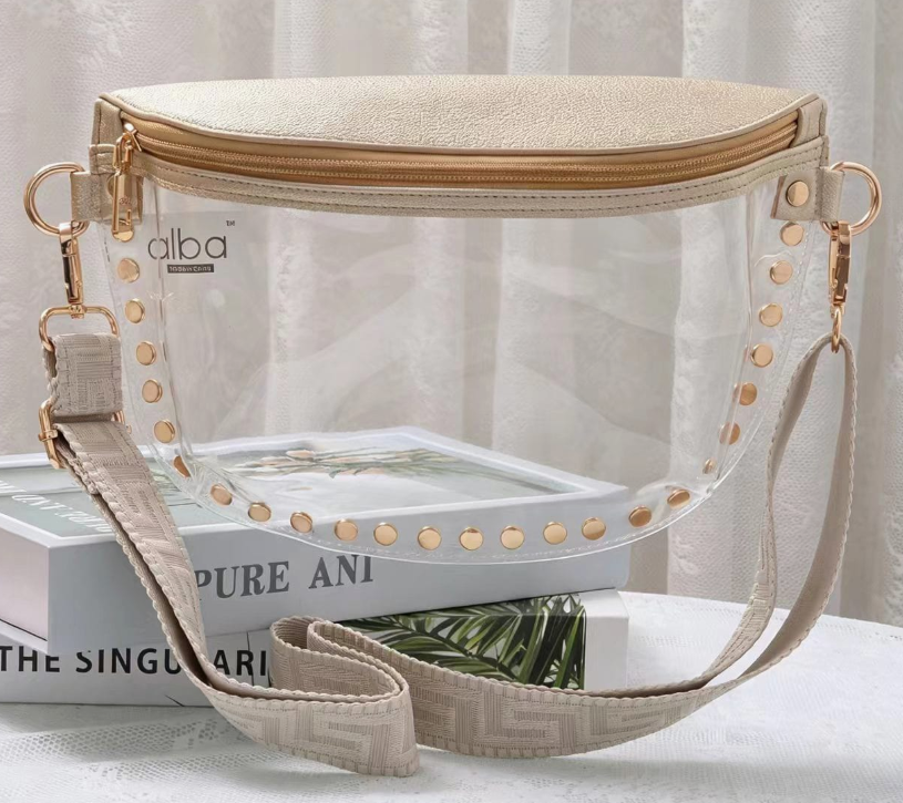 LORNA STUDDED CLEAR CROSSBODY