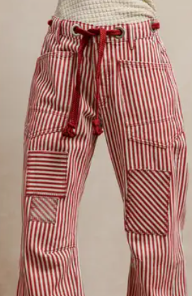 STRIPED RED BARREL PANTS