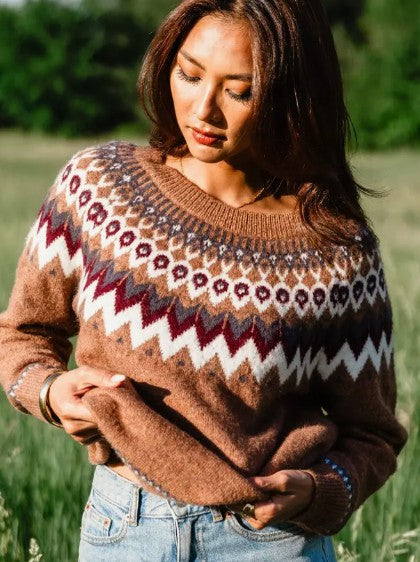 BROWN FAIR ISLE SWEATER