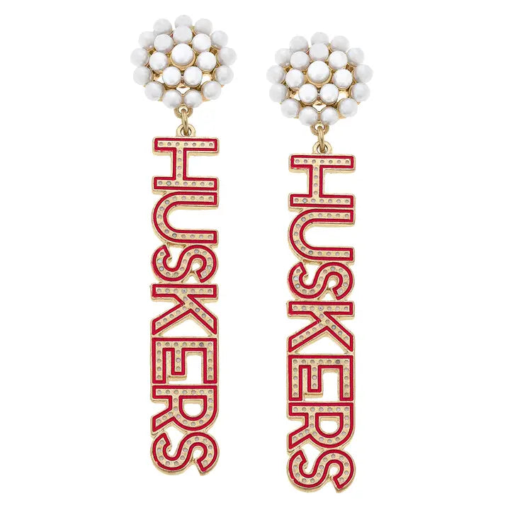 HUSKER PEARL CLUSTER EARRINGS