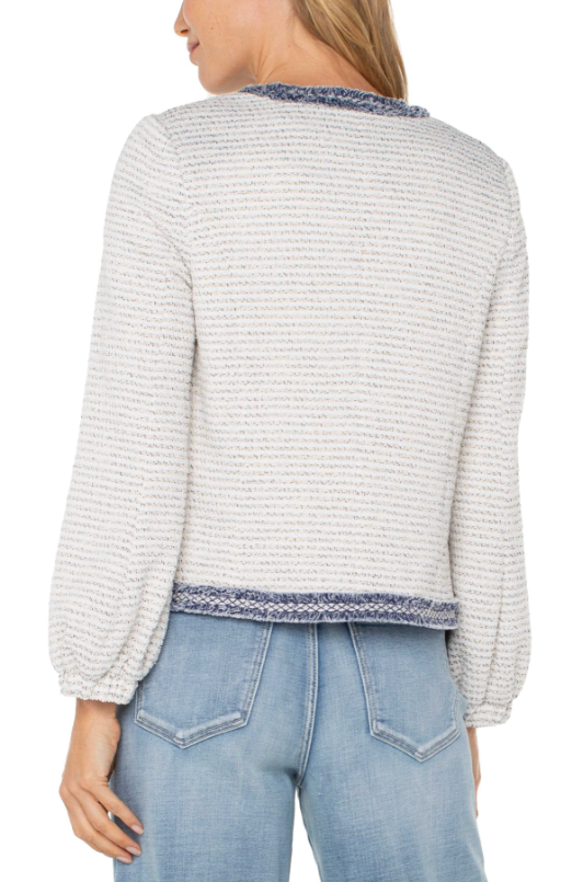 JACKET W/ FRAY DETAIL