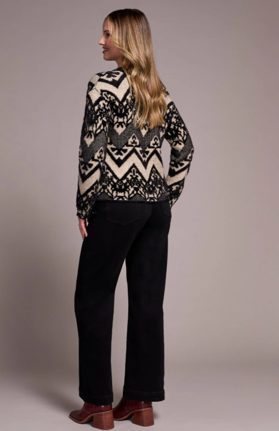 DOUBLE KNIT EYELASH CREW NECK SWEATER