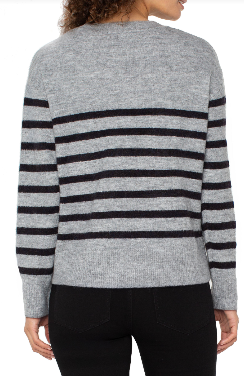 CREW NECK DROP SHOULDER SWEATER