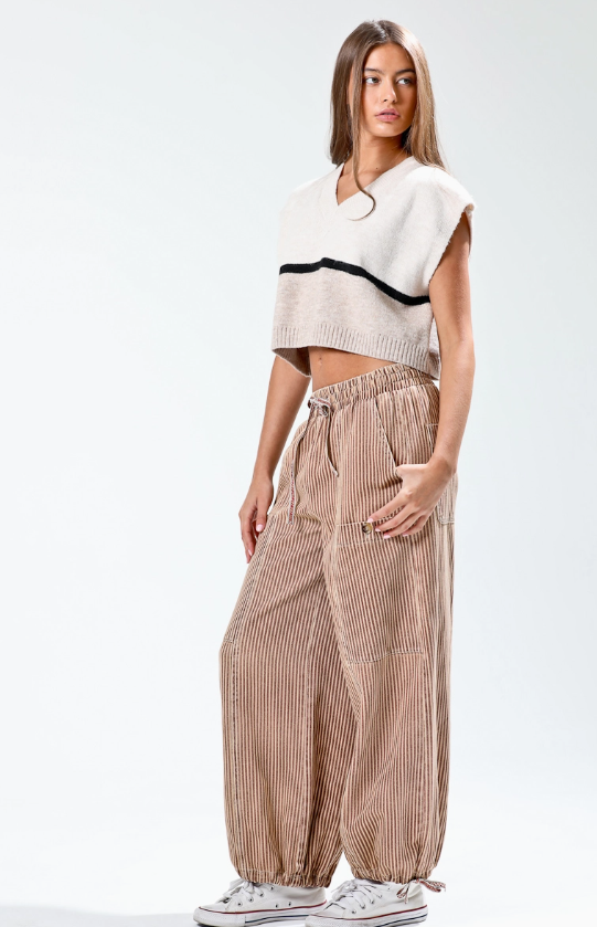 VINTAGE WASH STRIPE PANTS