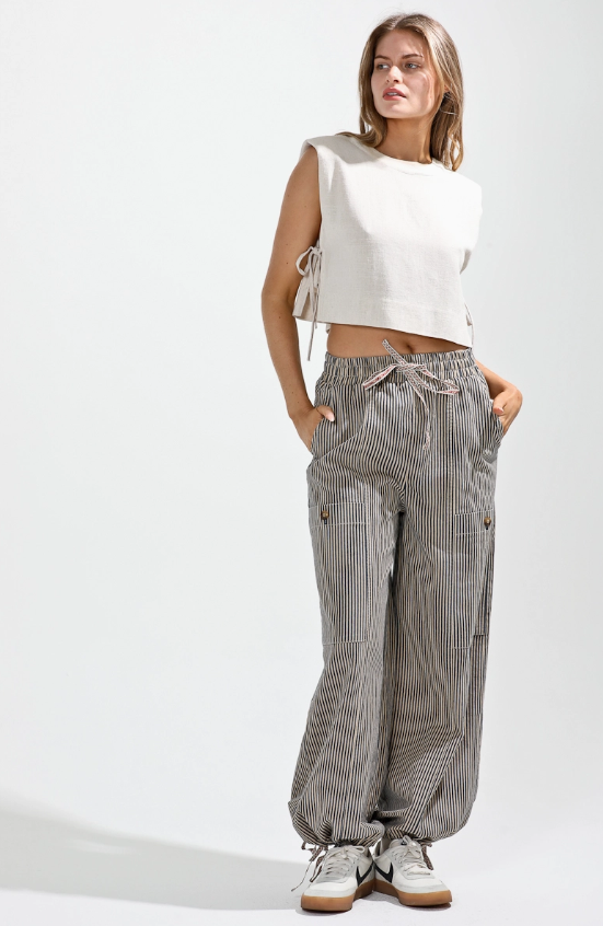 VINTAGE WASH STRIPE PANTS