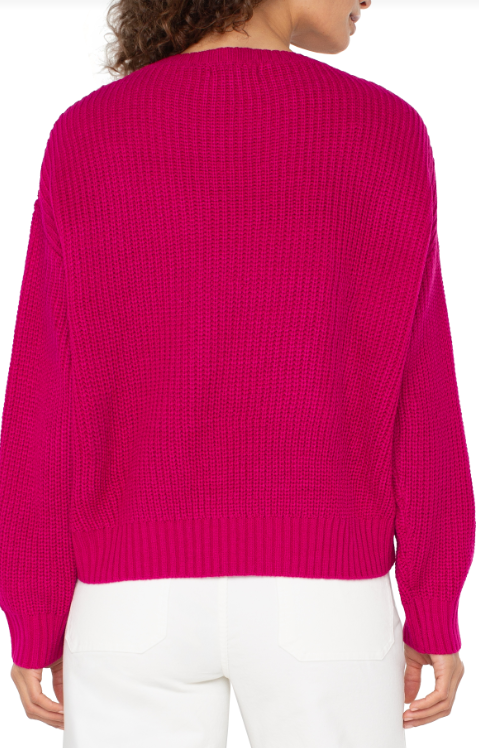 CREW NECK SWEATER W/FRINGE