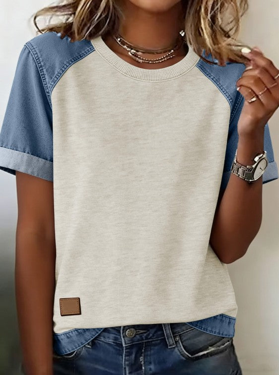 COLORBLOCK DENIM TEE