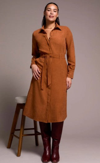 FAUX SUEDE SHIRT DRESS