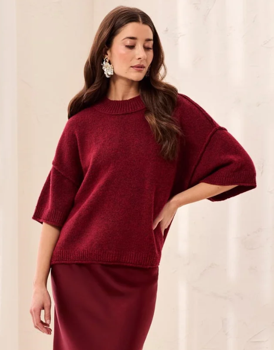 LOFTY ELBOW SLEEVE SWEATER