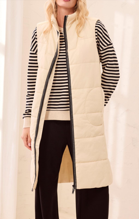 TRIBAL LONG QUILTED VEST 2314O