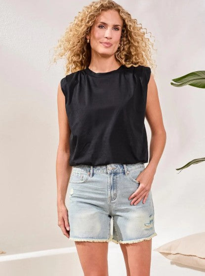 PADDED SHOULDER BUBBLE TOP