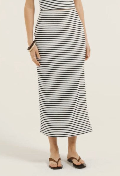 AINSLIE STRIPE MIDI SKIRT