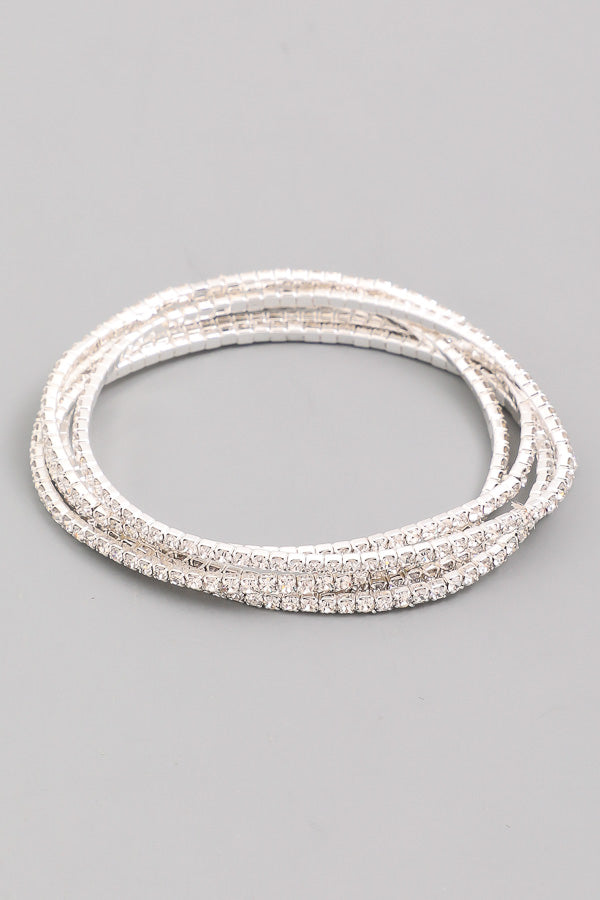 METALLIC STRETCH BRACELET SET OF 5