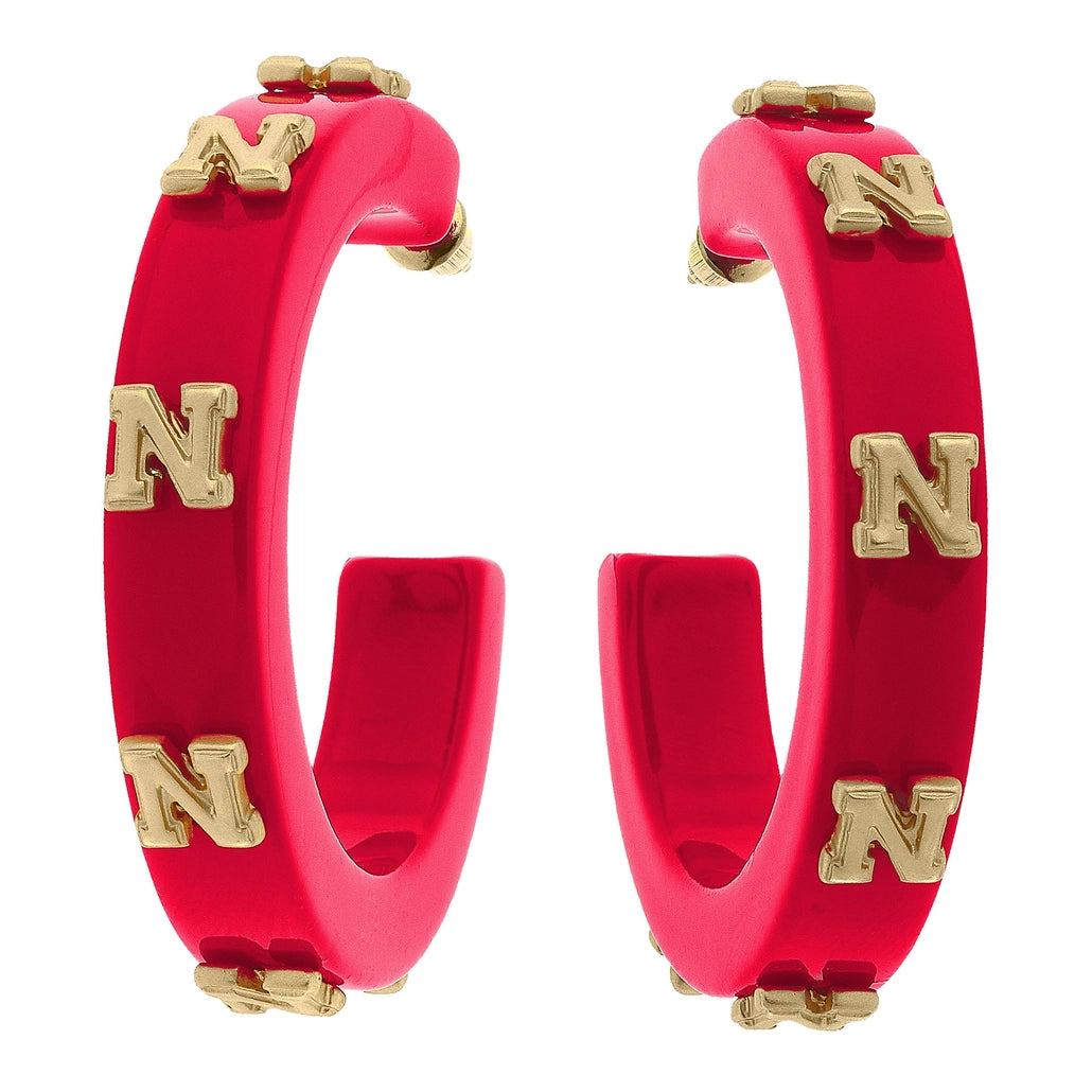 HUSKER RESIN HOOP EARRINGS