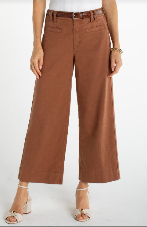 MOCHA BROWN WIDE LEG CROP