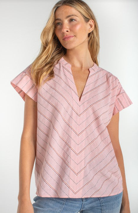 SHORT SLEEVE POPOVER BLOUSE