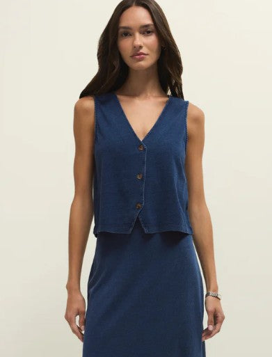 NOELLE JERSEY DENIM TOP