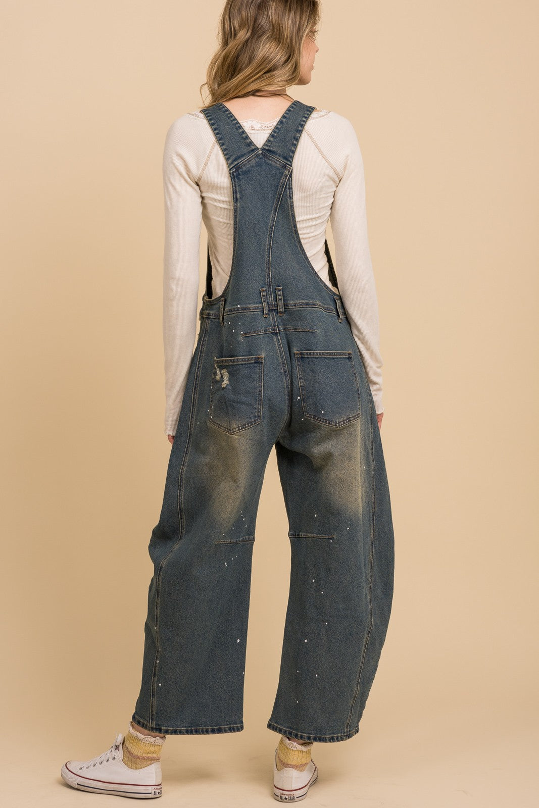 BARREL DENIM OVERALLS