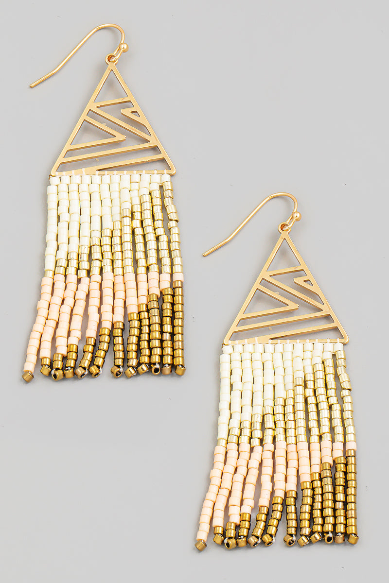 BEADED FRINGE EARRINGS