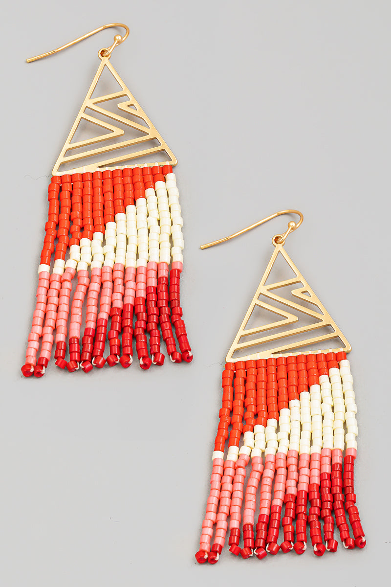 BEADED FRINGE EARRINGS