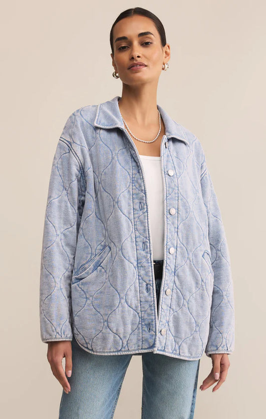 BOULDER KNIT DENIM JACKET