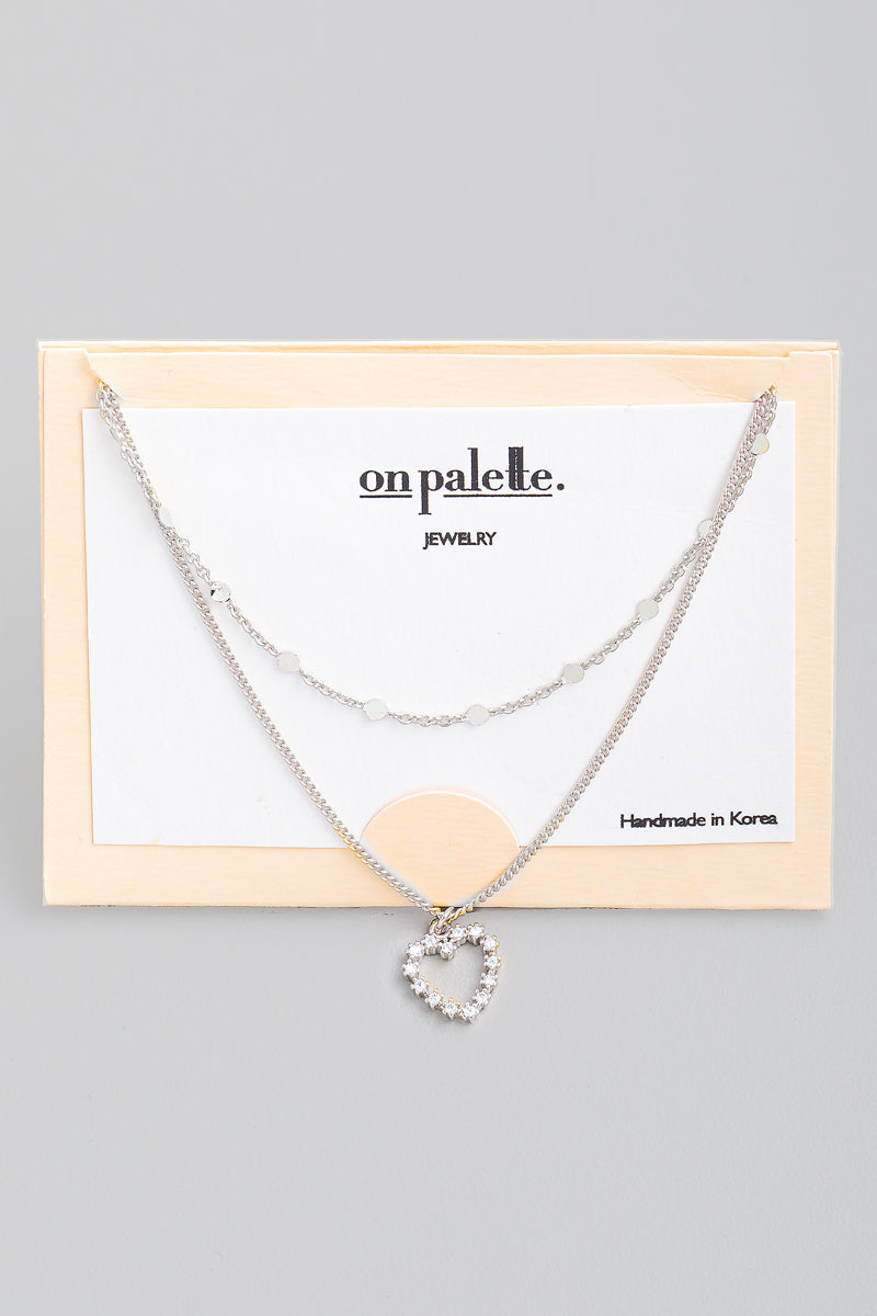 DOUBLE LAYERED HEART NECKLACE