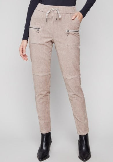 CORDUROY JOGGERS W/ZIP POCKETS