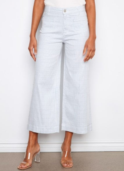 STRIPED TWILL CROP