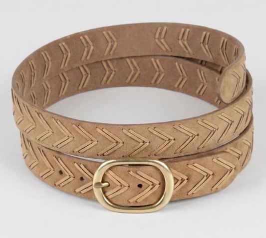 LACED SUEDE LEATHER BELT
