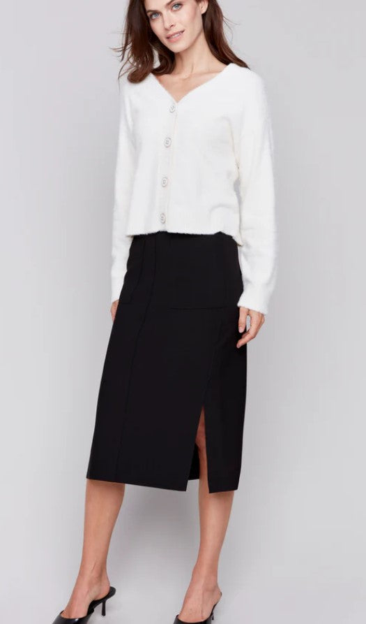 CREPE SKIRT W/ FRONT PATCH POCKET