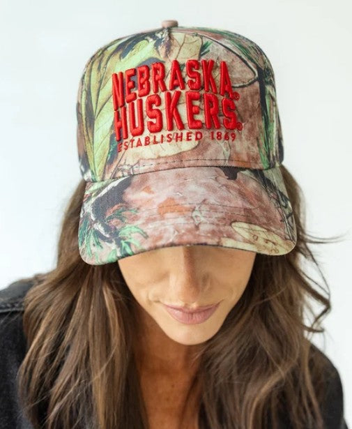 CAMO HUSKER TRUCKER HAT