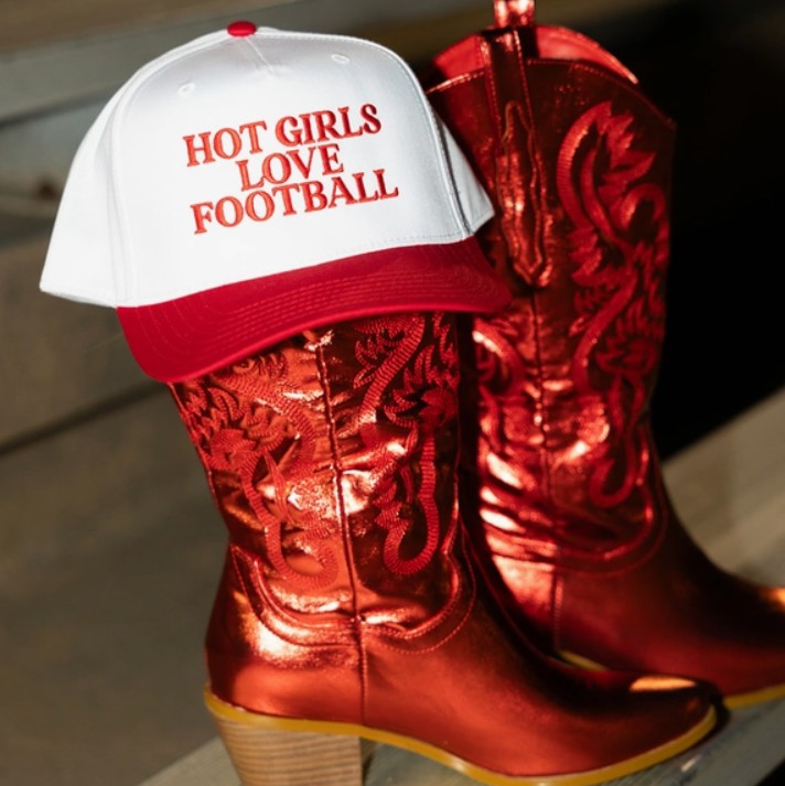 HOT GIRLS LOVE FOOTBALL TRUCKER HAT