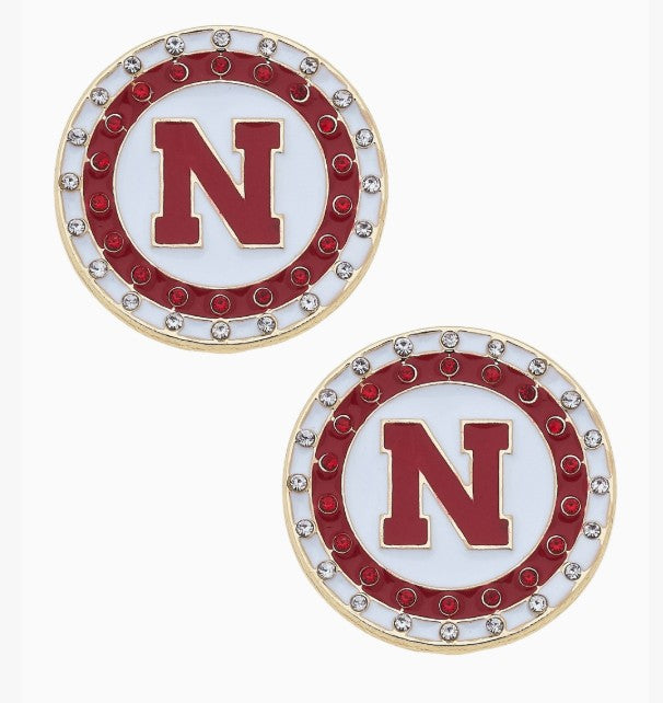 HUSKER PAVE DISC EARRINGS
