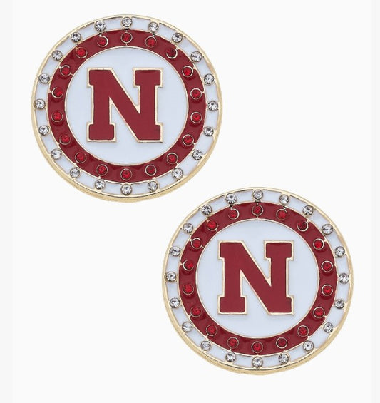 HUSKER PAVE DISC EARRINGS