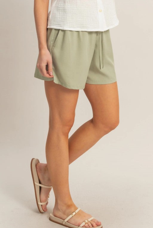 HF ELASTIC WAIST DRAWSTRING SHORTS