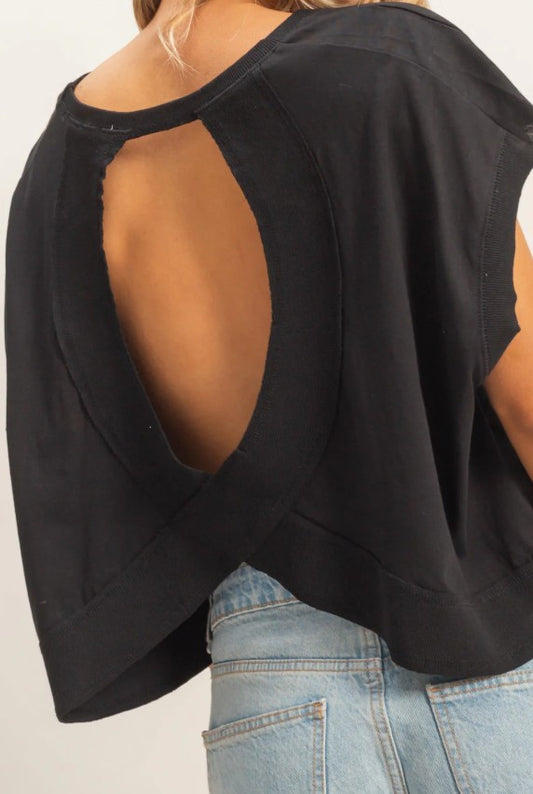 OPEN BACK BOXY TEE
