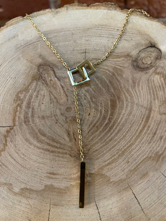 JOINED SQUARE SLIDER NECKLACE