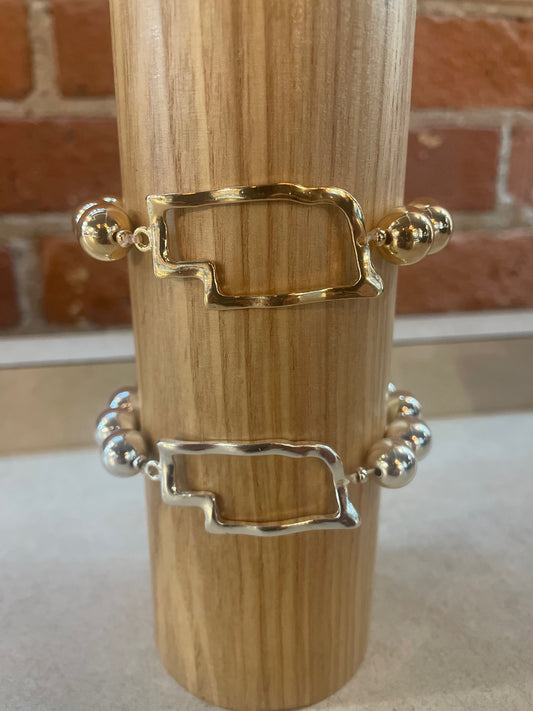 NEBRASKA BEADED STRETCH BRACELET