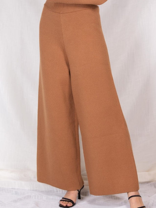 WIDE LEG KNIT PANTS