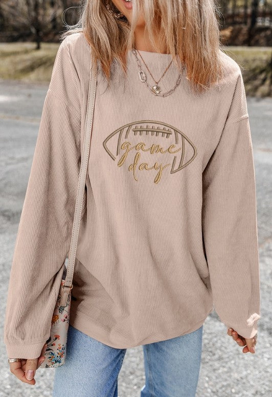 GAME DAY CORDUROY SWEATSHIRT
