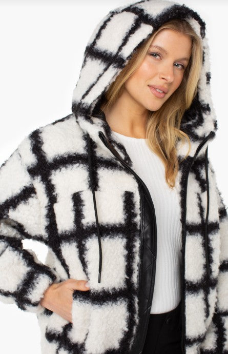 B/W WINDOWPANE HOODIE