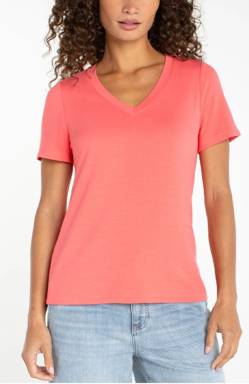 SUNSET CORAL KNIT TEE