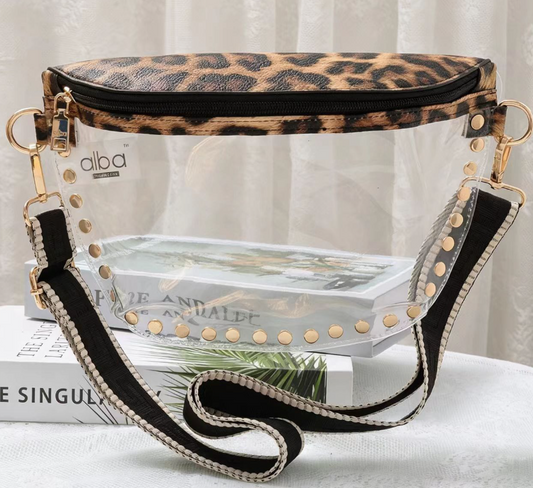 LORNA STUDDED CLEAR CROSSBODY